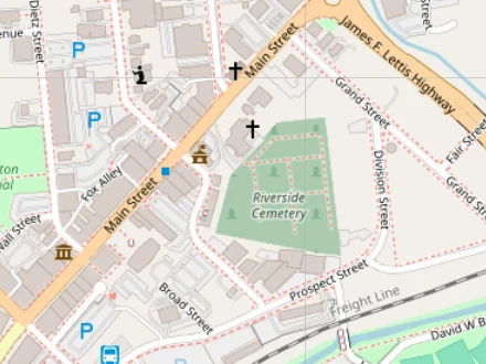 Street map showing Cedar & Fork on Cedar Street