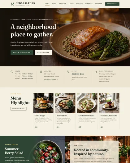 Home page of the Simmer design