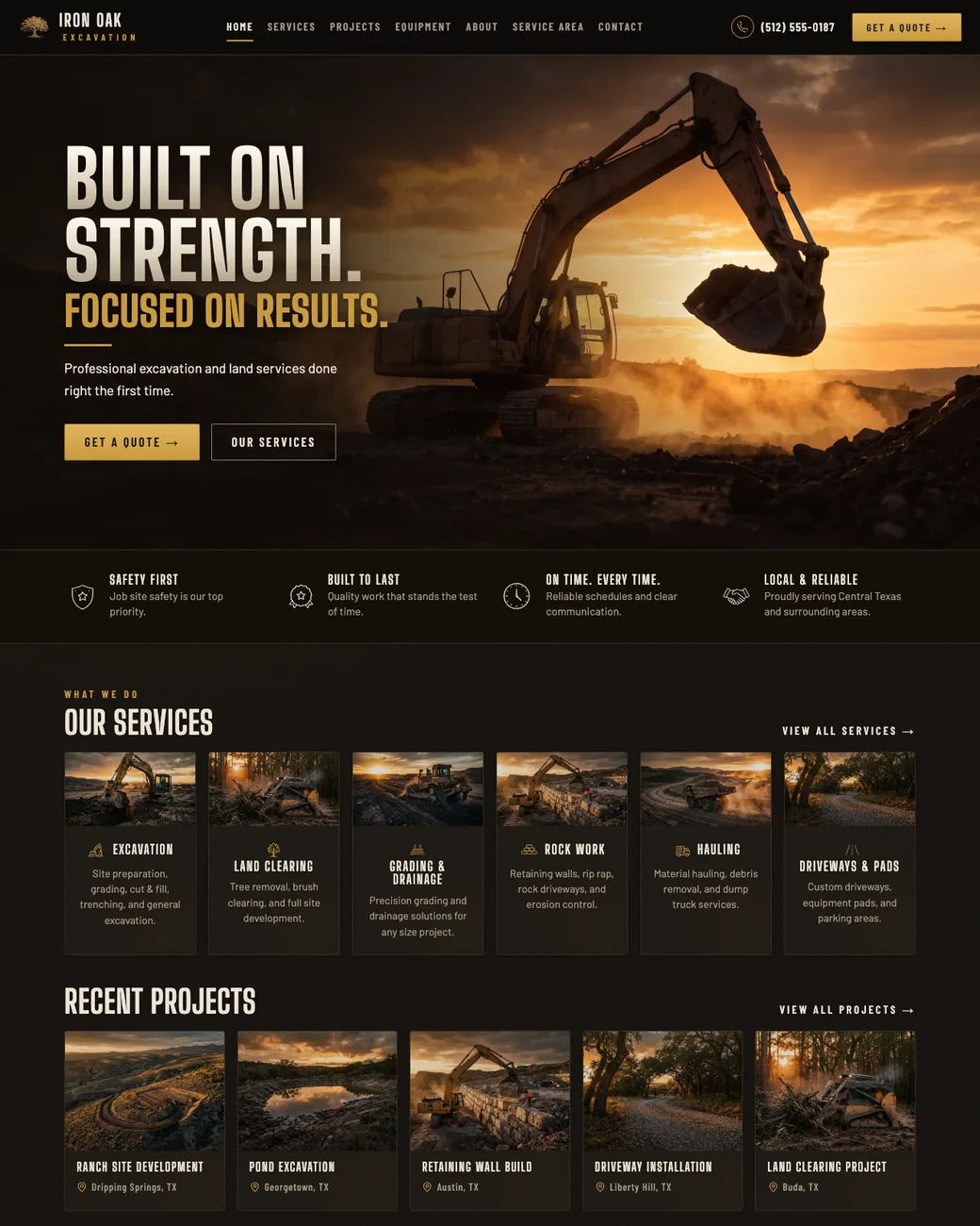Bedrock, an excavation website theme