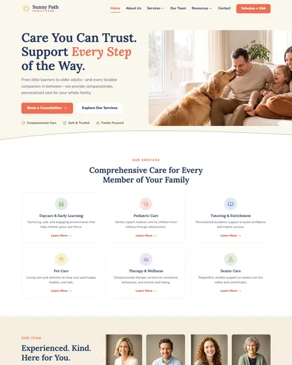 Home page of the Meadow design